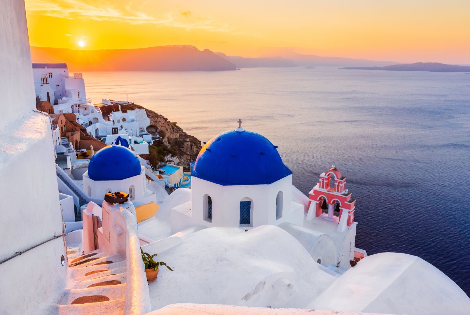 The famous Santorini with stunning landscapes.