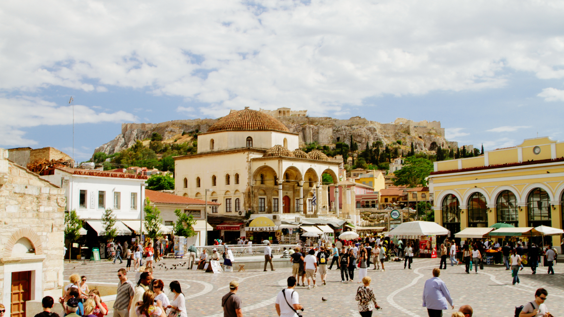 The vibrant Monastiraki neighborhood-travel bus rental in Athens