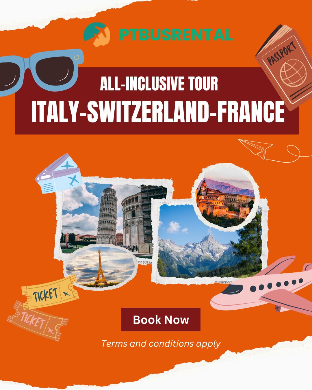 Europe Vacation Packages: All-inclusive Tour Italy-Switzerland-France