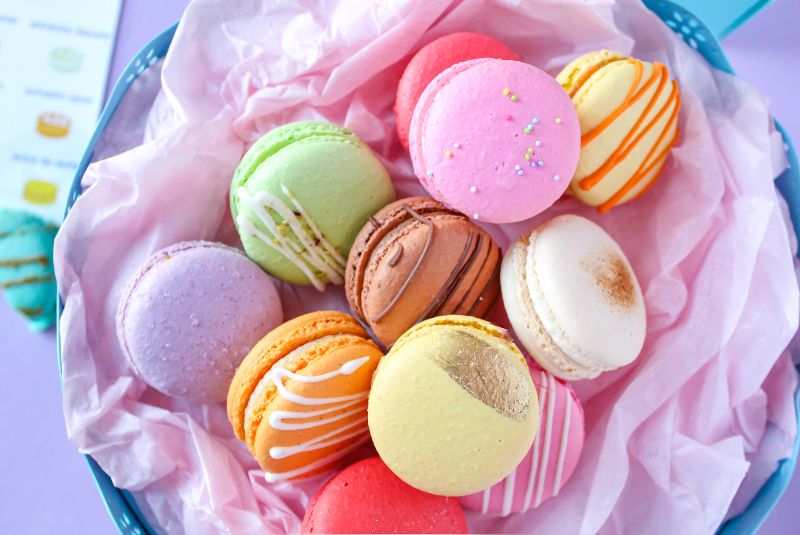 Macarons are a symbol of French pâtisserie, known for their vibrant colors and wide range of flavors.