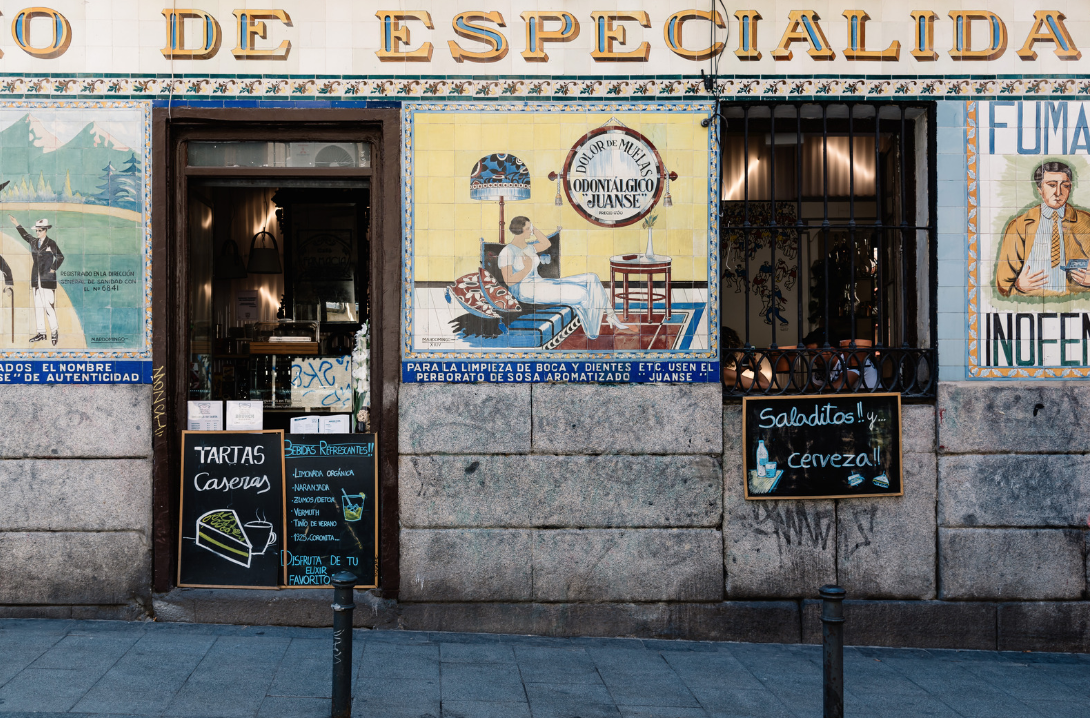 Cafe shops are fantastic places to visit in the morning in Madrid