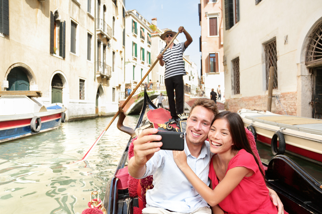 Taking Selfie in Venice Gondola