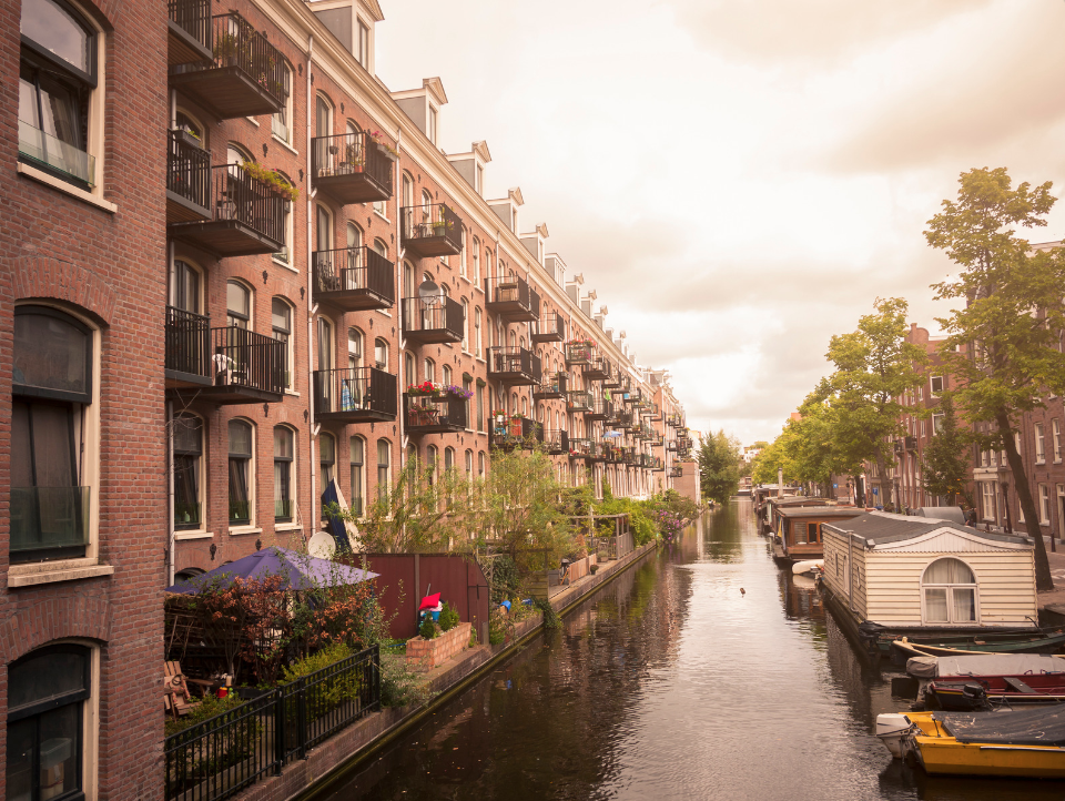Beautiful Jordaan District with canal